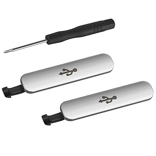 Vastar 4-in-1 Samsung Galaxy S5 USB Port Charger Cover Flap Waterproof Replacement (2 pices) for Samsung Galaxy S5 SV I9600 G900 G900A G900V G900T G900P G900F G900H G900I + ScrewDriver + Vastar Cloth