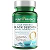Purity Products High Potency Black Seed Oil - Double Strength + Cold Pressed - 3% Thymoquinone - 500 mg Black Cumin Seed Oil - Omega 6 + 9 Essential Fatty Acids - Easy to Swallow - 30 Mini Softgels
