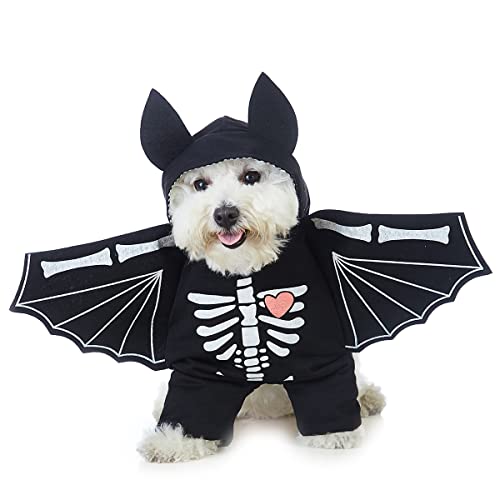 Coomour Dog Halloween Costume Pet Bat Clothes Puppy Halloween Cosplay Hoodies Cat Skull Shirts (Xl) #TOP1