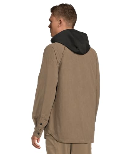 Image of Volcom Men's Kenson Insulated Flannel Shirt Jacket - Removable Fleece Hood, Taffeta Lined