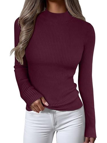 ANRABESS Women's Long Sleeve Mock Neck Lightweight...