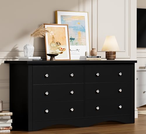 Flamaker Dresser for Bedroom, 6 Drawer Dresser, Wood Dressers, Wide