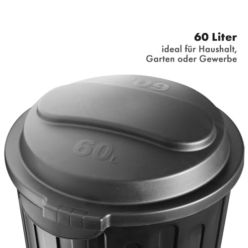 Floordirekt Mülleimer, 60 Liter Abfalleimer mit Deckel für Küche und Büro, Papierkorb, Mülltonne - 46 x 46 x 58 cm - Robin – Bild 5