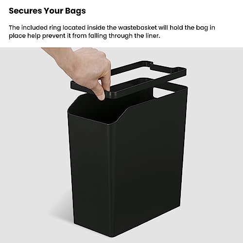 Home Zone Living Kleiner Abfalleimer, schmaler, rechteckiger Abfalleimer mit offenem Deckel, Serene Green, Virtuoso Collection, 2 Stück – Bild 5