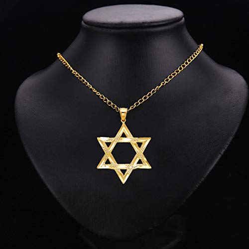 Tgdj 14K Yellow Gold Star Of David Pendant #TOP3
