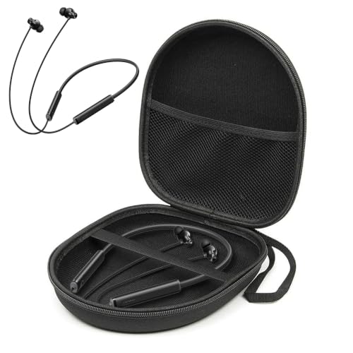 Image of Sounce Hard EVA Case for Realme Buds Neckband Wireless 3 Neo, Wireless 5 ANC, Wireless 3, 5 Lite, Shockproof Travel Pouch for Bluetooth Earphones (Black)