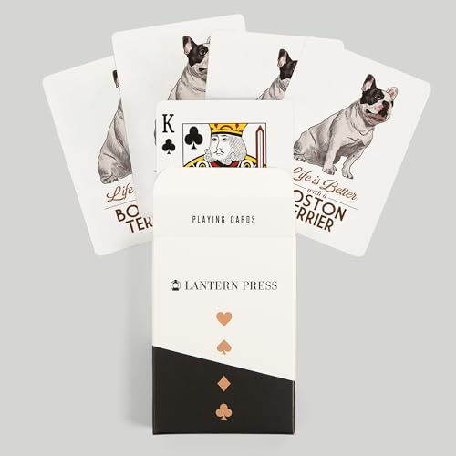 Lantern Press Boston Terrier, naipes póker 52 piezas miniatura 6
