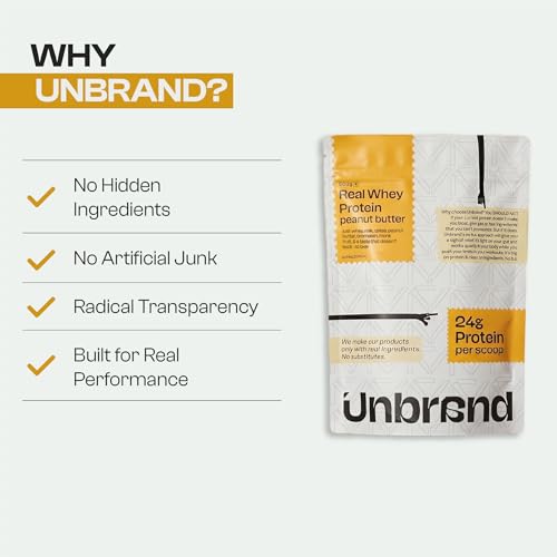 Image of Unbrand Real Whey Protein Powder | Peanut Butter Flavor | 24 g Protein Per Scoop | Isolate & Concentrate Blend | Easy Digestion | No Preservatives | 500 gram