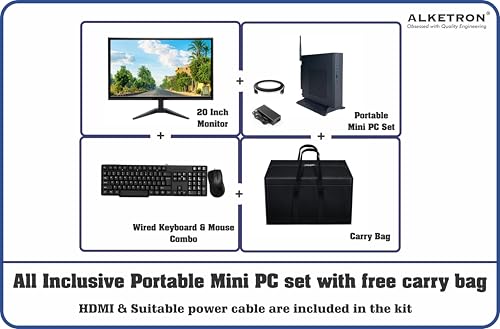 Image of ALKETRON - i3 core 12th Gen - All-in-One Desktop PC with 20 Inch Display - 512GB SSD + 8GB DDR4 RAM; Windows11 & MS Office- Warranty(1+3 Year) (Basic Edition)