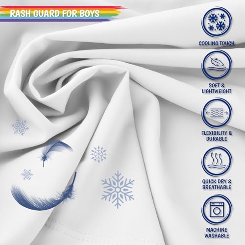 Image of Boy's UPF 50 Rash Guard Swim Shirts Short Sleeve Sun Protection SPF Fishing Surfing Water Beach Shirts Quick Dry