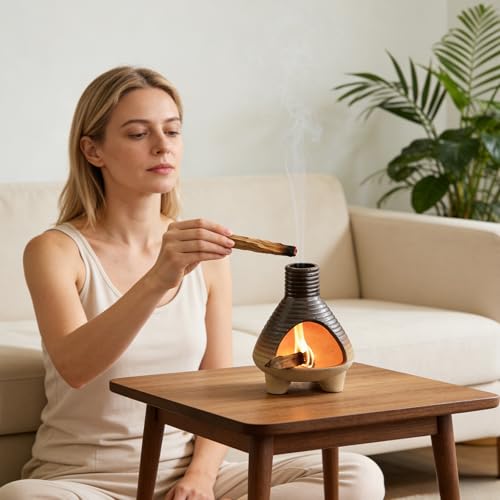 Mini Ceramic Chimenea Incense Burner - Image 2