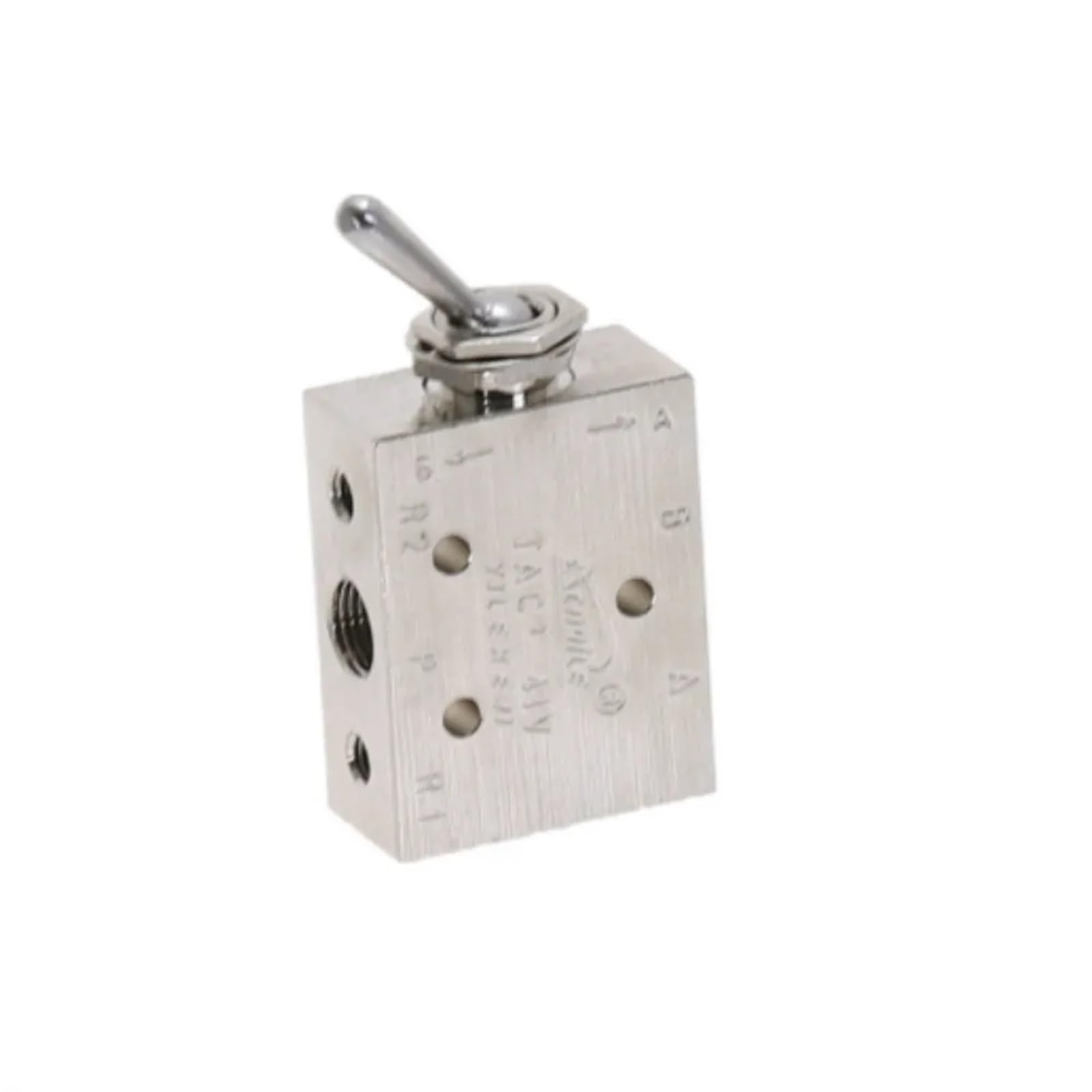Srebrny odcień 1/20.3 cm BSP pneumatyczny 2-pozycyjny 5-kierunkowy przełącznik wyłączający pokrętło ręczny zawór mechaniczny HL2501-V TAC2-41V (kolor: bez okuć)