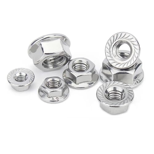 Écrou de blocage à bride M12 en acier inoxydable 304 cranté tête hexagonale - 3