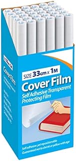 1ABOVE Quality ROLL of Clear Sticky Back Plastic Book Cover (33CM X 1M)