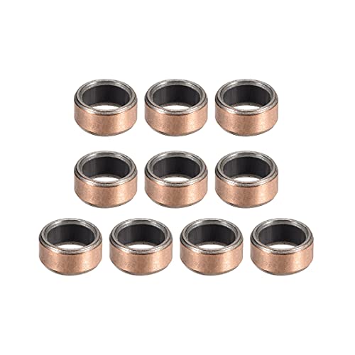 uxcell Sleeve Bearing 6mm Bore x 8mm OD x 4mm Length Plain Bearing Wrapped Oilless Bushings 10pcs