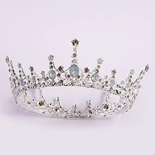hair jewelry crown tiaras for women Retro Baroque Crystal Round Tiaras Crowns Princess Diadem Coronal Headpiece Women Bride Wedding Hair Jewelry