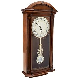 Bulova C4331 Hartwick Chiming Clock, Walnut 29.75 x 14 x 5.5
