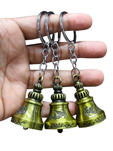 Image of OTTAVO Guardian Bell Keychain, Oxidized Copper, Tibetan Style, 5 cm Height, Good Luck Charm