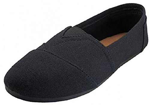 Womens Canvas Slip On Shoes Flats (9 B(M) US, B/B 308L)