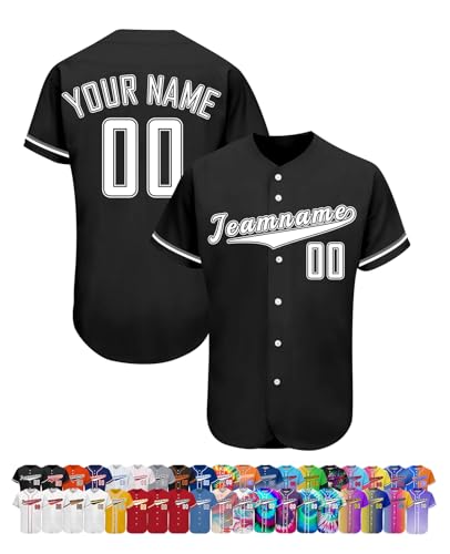 Baseball-Trikot, personalisierbar, Name/Nummer/Logo, Softball-Shirt für Herren, personalisierbar, Baseball-Trikots für Damen und Kinder, Farbe 8