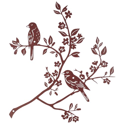 hocadon Deco Murale Metal Décoration Murale Vintage Métal Arbre Oiseau et Branches Décoration Murales pour Salon, Chambre à Coucher, Porche