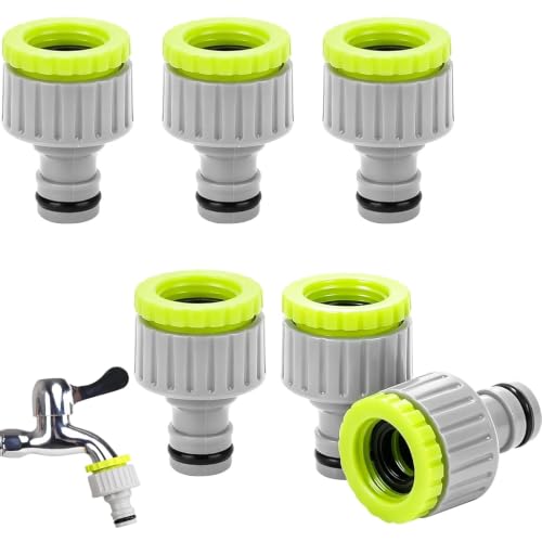 6 Stück Gartenbewässerung für Gardena Anschluss 1/2 Zoll Und 3/4 Zoll, Gardena Hahnverbinder, Gardena Wasserhahn Adapter, Kompatibel Mit Gartenschlauch Systemen, Wasserschlauch Wasserhahn Adapter Kupp