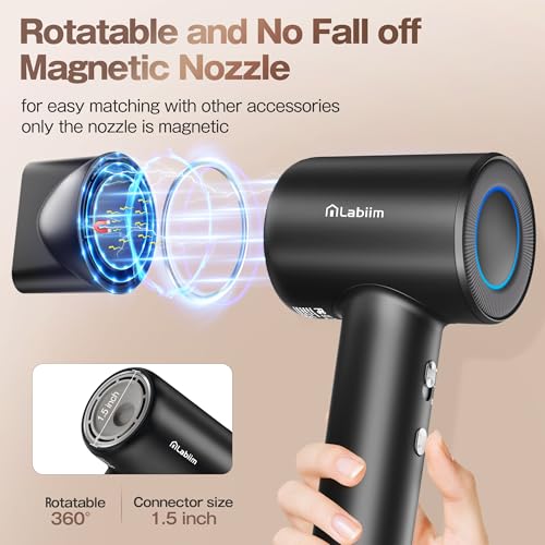 Labiim Hair Dryer, High-Speed Ionic Low Noise Blow Dryer with Brushless Motor for Fast Dry - image 6