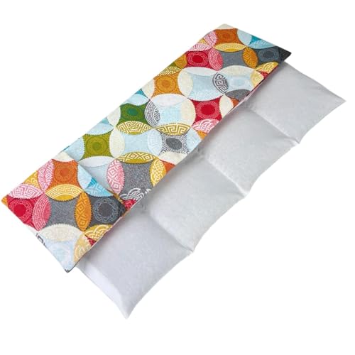 Saco térmico cervical de semillas de trigo con funda lavable 50x16cm (Multicolor)