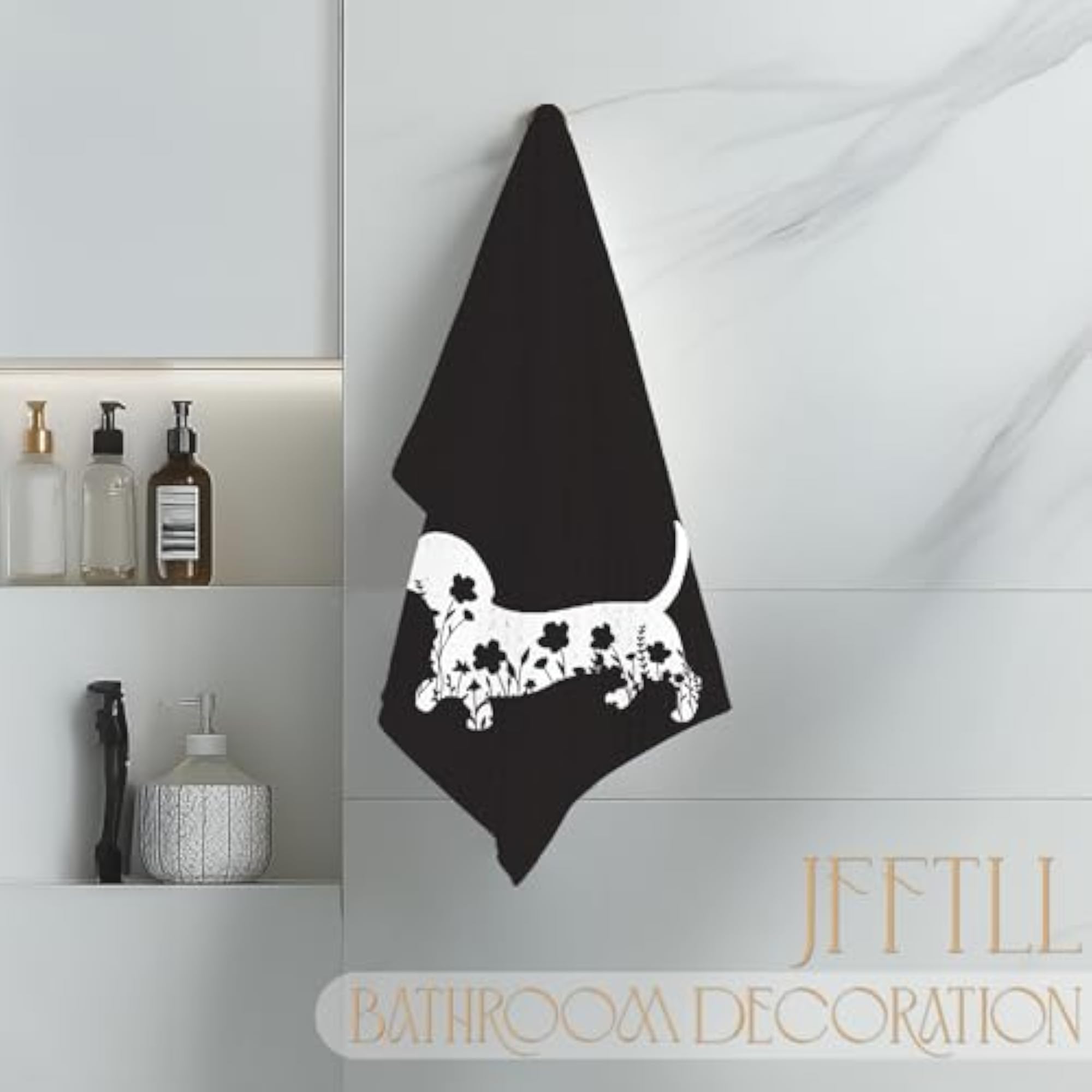 Floral Dachshund Kitchen Towels, Dog Lover Gift