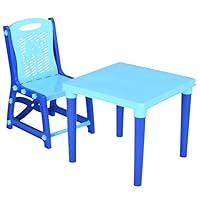 Ecoshine Supplies Kids Study Set Children's Table and Chairs Set for Boys & Girls, 1 Chair with Activity Table, Indoor Outdoor Furniture Study Table for Kids Gift Boxed (Light Blue)