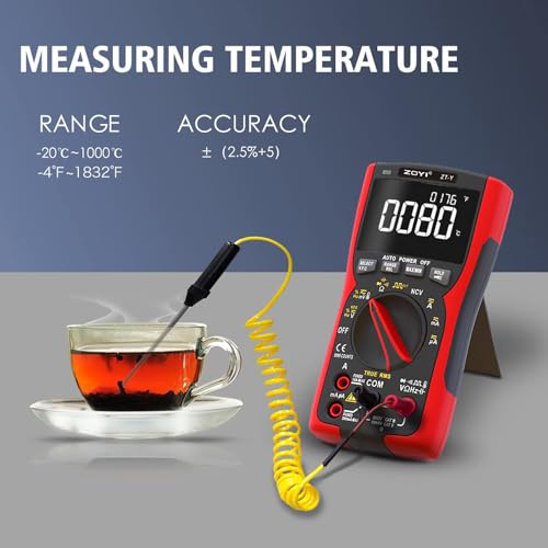 Image of ZOYI ZT-Y Digital Multimeter - True RMS, Auto-Ranging, AC /DC Voltage, Current, NCV