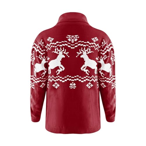 Men's Christmas Cardigans Ugly Sweaters Button Down Shawl Casual Outerwear Reindeer Snowflake Knit Cardigan Sweater4