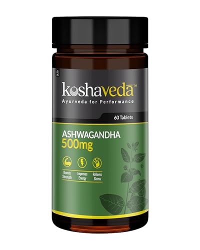 Image of Koshaveda Ashwagandha 500mg (60 Tablets) | Ayurveda for Performance, Ayush Approved, High Strength Potent Formula | Boost Muscle Mass & Strength, Enhance Immunity