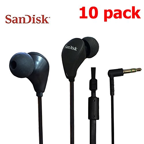 10 Pack Sandisk in-Ear Headphones Earbuds Earphones for Clip Sport jam Sansa mp3 Players