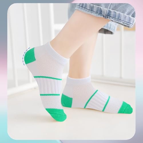 Bemeol Girls Socks 12 Pairs Ankle Socks Girls Low Cut Athletic Sock for Little Big Kids4