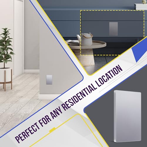 Image of ENERLITES Screwless Blank Wall Plate, Child Safe Blank Device Outlet Cover, Standard Size, 1-Gang 4.68 inch x 2.93 inch, Polycarbonate Thermoplastic, UL Listed, SI8801-SV-5PCS, Glossy, Silver, 5 Pack