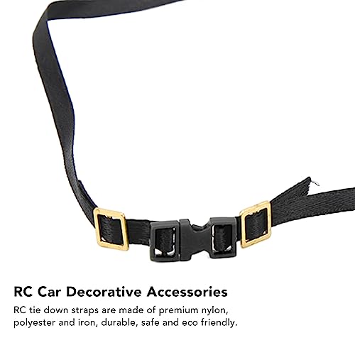 Image of RC Tie Down Straps, Sturdy Adjustable Design for 1 /10 Scale Vehicles, Straps Compatible with roof Rack for Outdoor Transport Racing Camping Events Enthusiasts
