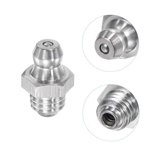 Image of uxcell 4Pcs Metric Stainless Steel Straight Grease Fitting M8 x 1.25mm Thread Hydraulic Grease Fitting Accessories