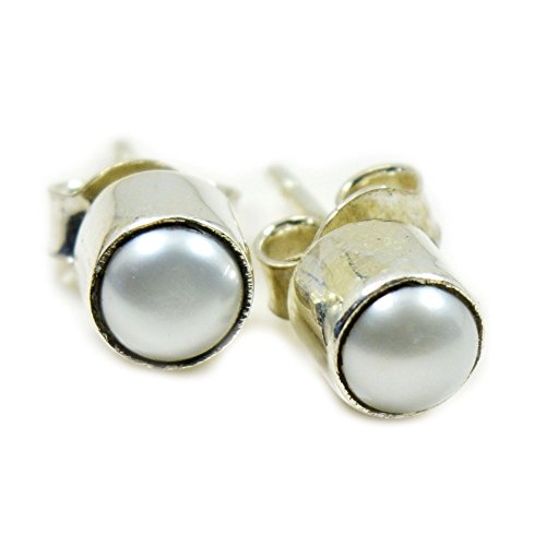 Boucles d'oreilles perle à tige en argent bijou minimaliste chic de tous les jours