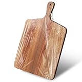 Ziliny Acacia Wood Cutting Board Charcuterie Board with Handle Laser Engraving Cutting Board Wooden Cheese Serving Board Chopping Boards for Christmas Kitchen DIY Housewarming Gift(17 x 13 Inch)