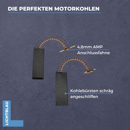 Lichtblau 2 Stück Motorkohlen Nr. 2957 I Kohlebürsten 154740 für Waschmaschine und Waschtrockner I 2er Set Ersatzteile 00154740 geeignet für Bosch, Siemens, Constructa und Neff