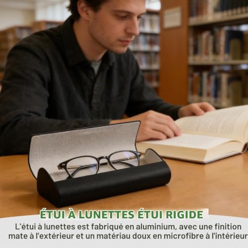 PaYuanRaoTi 2PCS Etui Lunettes, Etui Lunettes Rigide A Rigide En Metal Pour Protection Quotidienne Boite A Elegante Et Durable Pour Transport Rangement Et Protection – vue 6