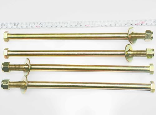 Image of 1 /2 inch x 11 inch Hex Head Bolt by Color Galvanization with Nylon Lock nut and Large Size Washer Assortment Kit,Alloy Steel,Grade 8.(4pcs Pack)
