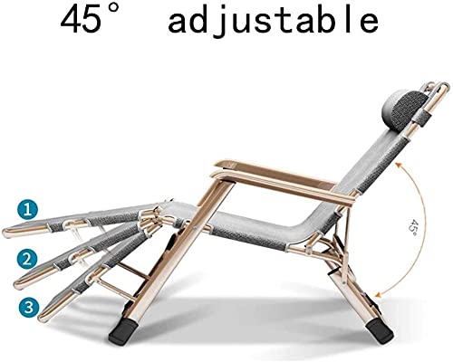 Chaise d'extérieur inclinable pliante avec oreiller appui-tête ergonomique - 6