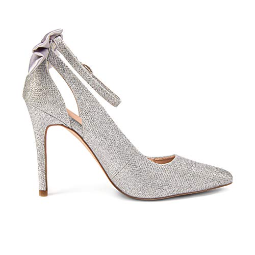 Image of Fashare Womens High Heels Bow Tie Back Sexy Stiletto Ankle Strap Wedding Dress Pumps Shoes
