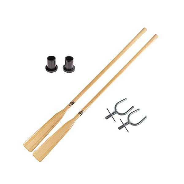 John Paddle Set: 1 Paar (2 Stück) Paddle 195cm- 240 cm, 1 Paar(2 Stück) Dolle aus Edelstahl und 1 Paar (2 Stück) Manschette 45 mm