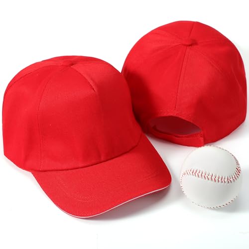 Image of Shyyween Kids Baseball Caps Youth Adjustable Plain Baseball Hats Cotton Blank Hats Bulk for Girls Boys Sport Team