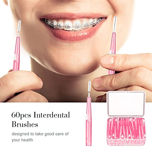 Eastdall 60 pcs Palito Escovas Interdentais Dente Fio Dental Cabeça Oral Higiene Dental Escova Taman