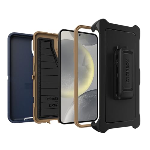 Image of OtterBox Samsung Galaxy S25+ (Only) - Defender Series Case - Blue Suede Shoes - Screenless - Rugged & Durable - with Port Protection - Holster Clip Included - Microbial Defense Protection