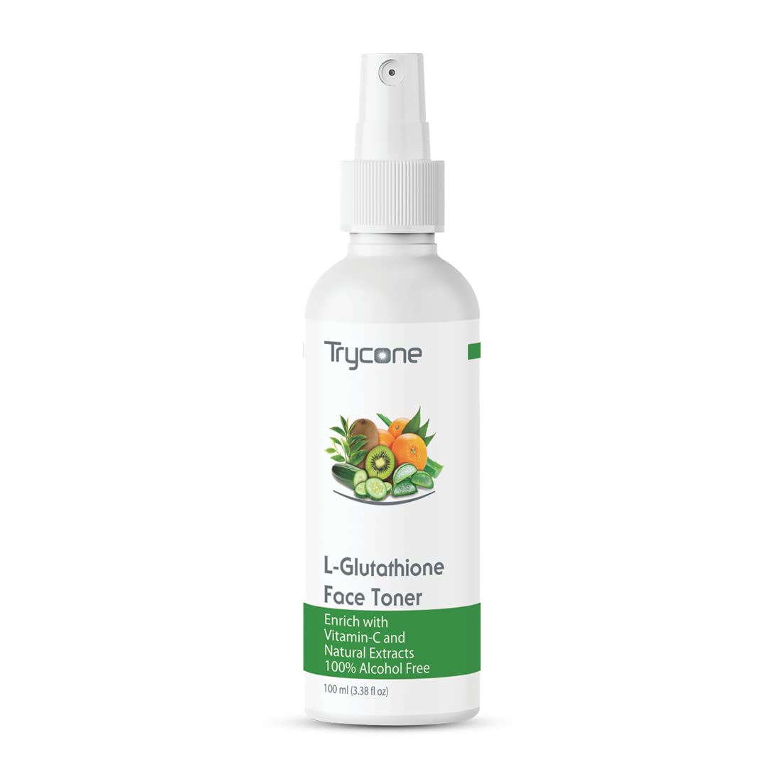 Trycone L Glutathione & Vitamin C Face Toner - Glowing Skin, Pore Tightening, Green Tea & Natural Extracts, Alcohol-Free, SLS & Paraben Free, Unisex, 100 ml